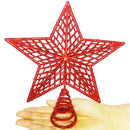 Estrela de Natal Ponteira Glitter Brilhante 20cm para Arvore Decoração