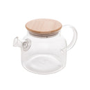 Chaleira de Vidro Borossilicato com Tampa em Bambu 600ml