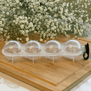 Forma para Gelo 4 Cavidades Redondas de Plástico 250ml
