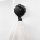 Gancho de Parede Preto Fosco com Ventosa Resistente 10,5cm