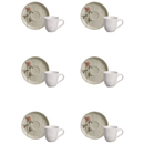 Jogo 6 Xícaras de Café com Pires Bio Campestre 120ml
