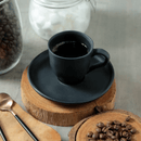 Jogo 6 Xícaras de Café com Pires Bio Preto Matte 120ml