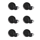 Jogo 6 Xícaras de Café com Pires Bio Preto Matte 120ml