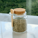 Kit 4 Potes de Vidro Tampa Rolha com Colher Bambu 240ml