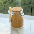 Kit 4 Potes de Vidro Tampa Rolha com Colher Bambu 240ml