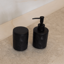 Jogo para Banheiro Leaf em Ceramica Preto 2 Peças