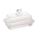 Manteigueira de Cristal de Chumbo Tampa Coração 17cm