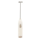 Mini Mixer Elétrico para Bebidas em Aço Inox e Plástico Branco