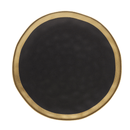 Prato Raso Dubai em Porcelana Preto e Dourado 25cm