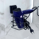 Suporte para Secador de Cabelo Fixação Ventosa Preto